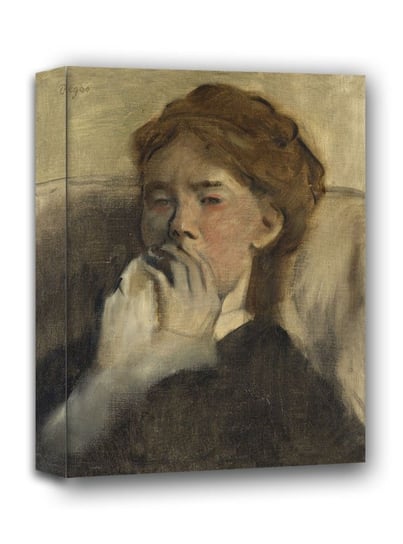 Young Woman with Her Hand over Her Mouth, Edgar Degas - obraz na płótnie 40x50 cm Galeria Plakatu