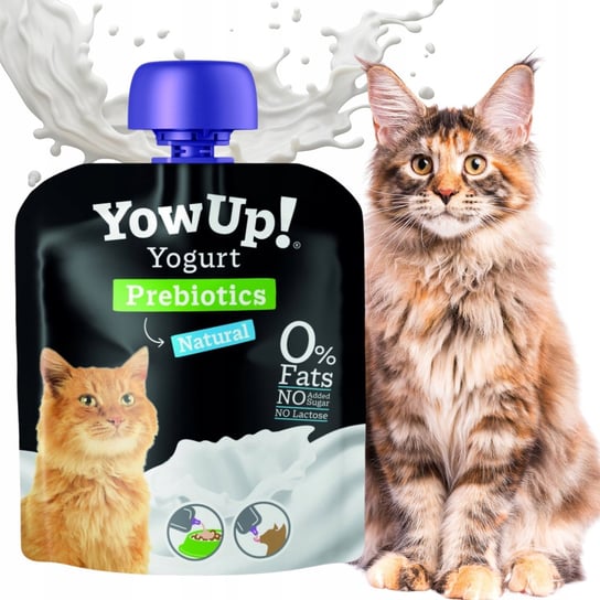 YowUp! Jogurt naturalny dla kota z PREBIOTYKAMI zdrowy bez laktozy 85g WesołyPupil