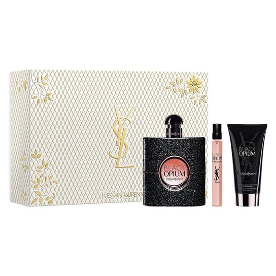 Yves Saint Laurent, Black Opium Pour Femme zestaw woda perfumowana spray 90ml + woda perfumowana spray 10ml + balsam do ciała 50ml Yves Saint Laurent