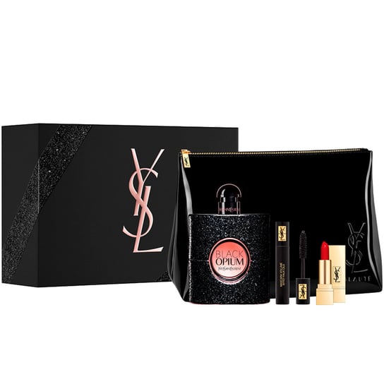 Yves Saint Laurent, Black Opium, zestaw kosmetyków + kosmetyczka, 3 szt. Yves Saint Laurent