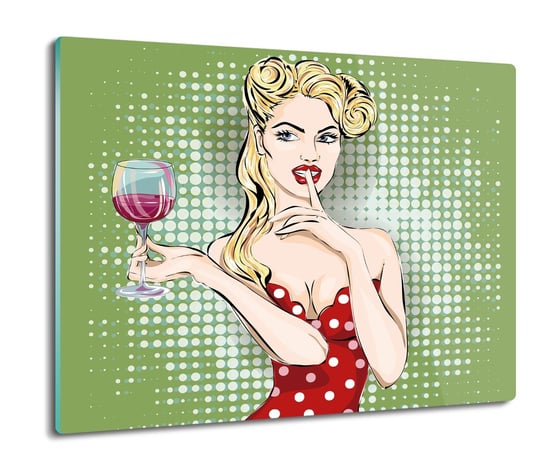 z foto deska splashback Pop art kobieta wino 60x52, ArtprintCave ArtPrintCave
