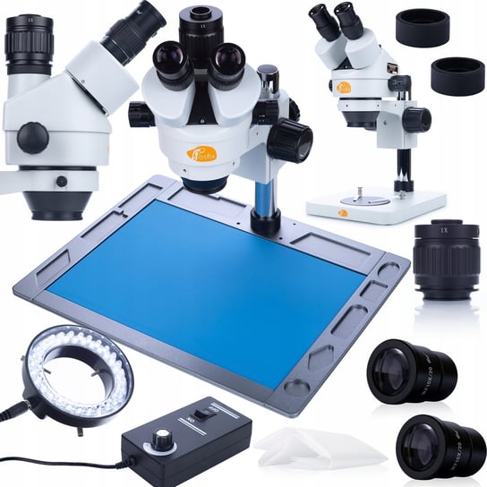 Zaawansowany zestaw mikroskopowy Mercury Pro z regulowanym oświetlaczem LED Rosfix i stalową bazą Rosfix