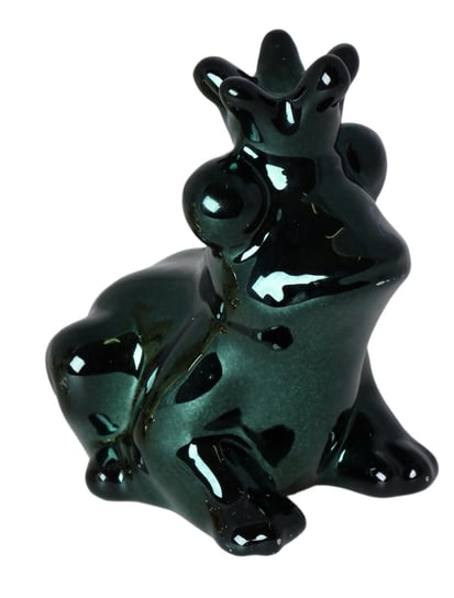 Żaba w koronie zielona mała ceramiczna figurka 7 Aleja Kwiatowa