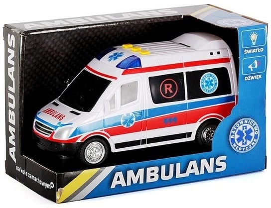Zabawka ambulans pogotowie na baterie z dźwiękiem i światłem 0097 Gazelo