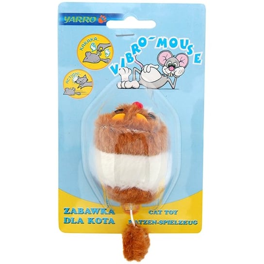 Zabawka dla kota, brązowa mysz wibrująca YARRO, 6 cm . Yarro