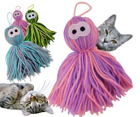 Zabawka dla kota GRZECHOTKA ośmiornica frędzle mop 15 cm Inna marka