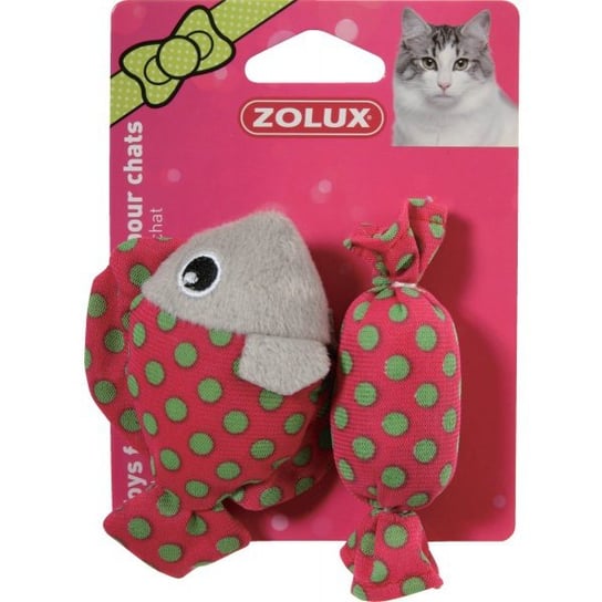 Zabawka dla kota, różowa rybka i cukierek z kocimiętką Candy Toys ZOLUX. Zolux