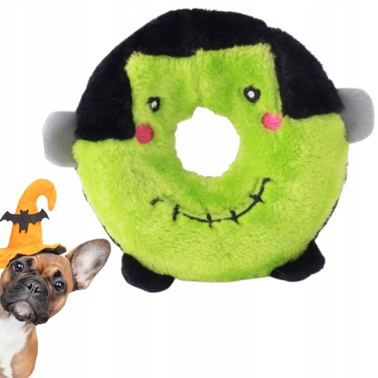 Zabawka dla psa DONUT FRANKENSTEIN piszczący pączek na HALLOWEEN DONUTZ WesołyPupil