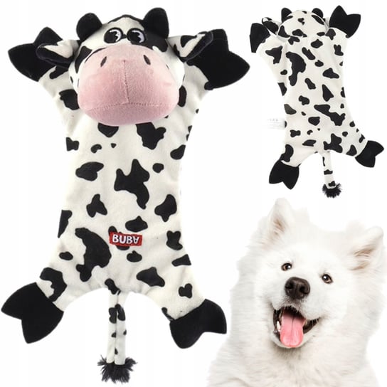 Zabawka dla psa KROWA COW maskotka szeleszcząca i piszcząca długie ciało WesołyPupil