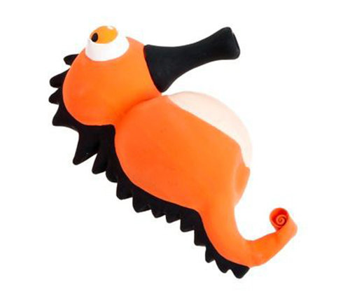 Zabawka dla psa, lateksowy konik morski z piszczałką KARLIE-FLAMINGO, 15 cm. Karlie-flamingo
