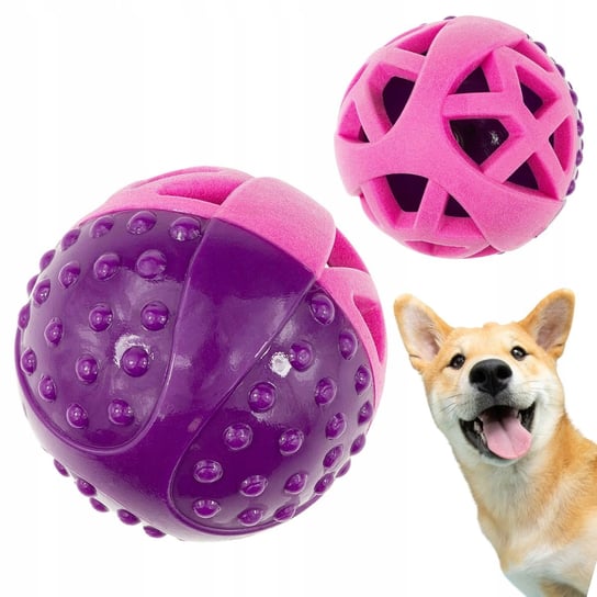Zabawka dla psa PIŁKA interaktywna gumowa z dzwoneczkiem ażurka wypustki Inna marka