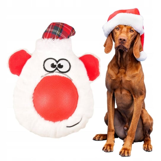 Zabawka Dla Psa Świąteczna Bałwanek Z Gumowym Czerwonym Nosem Na Święta Flamingo