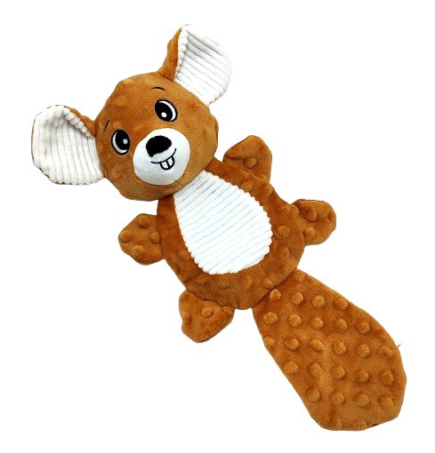 Zabawka dla psa z piszczałką i szeleszczącym ogonem. Wiewiórka 38 cm ZDTRADING