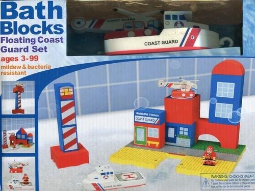 Zabawka Do Kąpieli Bathblocks - Straż Przybrzeżna Z Helikopterem 19 El. BathBlocks