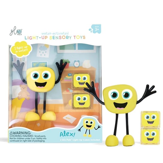 Zabawka Do Kąpieli Postać Alex Z Dwiema Kostkami Sensorycznymi Świecącymi Glo Pals Inna marka