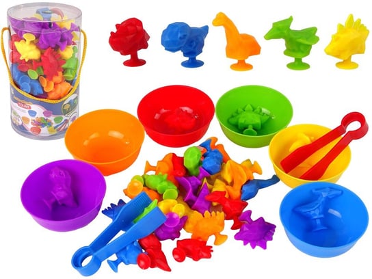 Zabawka Do Sortowania Kolorów Edukacyjna Dinozaury 30 Elementów Import LEANToys Inna marka