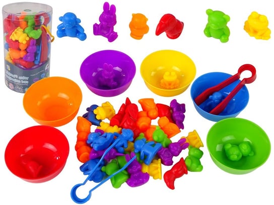 Zabawka Do Sortowania Kolorów Zwierzęta Miś Żaba 36 Elementów Import LEANToys Inna marka