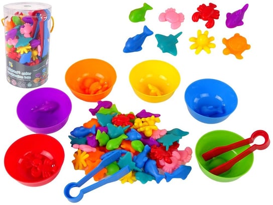 Zabawka Do Sortowania Kolorów Zwierzęta Morskie 56 Elementów Import LEANToys Inna marka