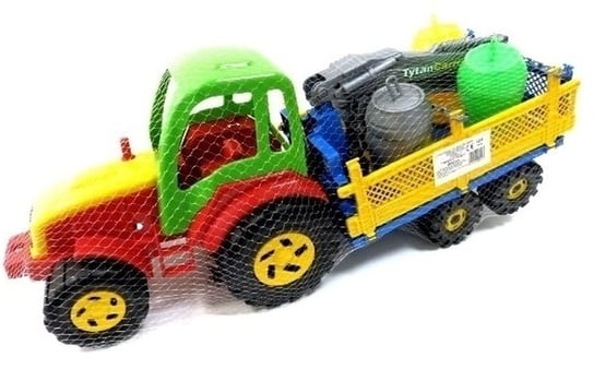 Zabawka duży traktor z przyczepą i z beczkami dla dzieci 0263 JJ Rabbit