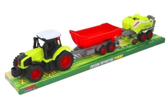 Zabawka duży traktor z przyczepą i z maszyną rolniczą 7319 Gazelo