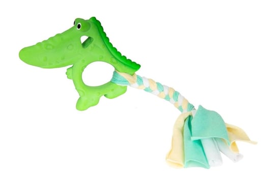 Zabawka gumowa dla psa - krokodylek CHICO, zielona, 10,5 cm Chico