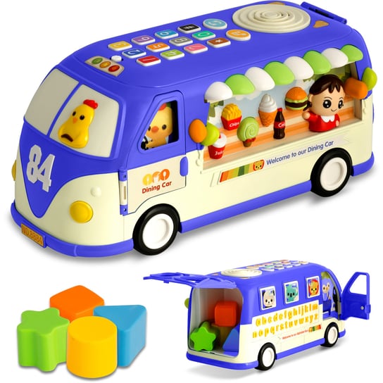 Zabawka interaktywna edukacyjna autobus samochodzik sorter z muzyką Ricokids Ricokids