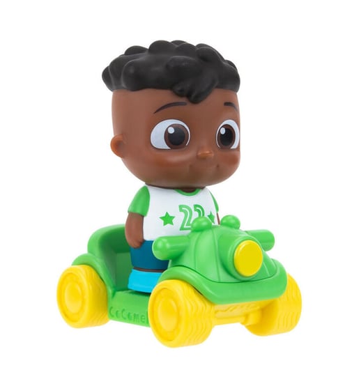 Zabawka licencyjna z bajki Cocomelon dla dzieci 18m+ Cody z zielonym pojazdem Idealny Prezent JAZWARES