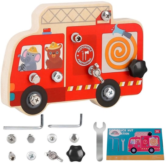 Zabawka Montessori Drewniana tablica do skręcania dla dzieci Umiejętności motoryczne edukacyjne Sferazabawek