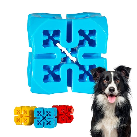 Zabawka na przysmaki dla psa, niebieska, kostka 6cm NobleDOG