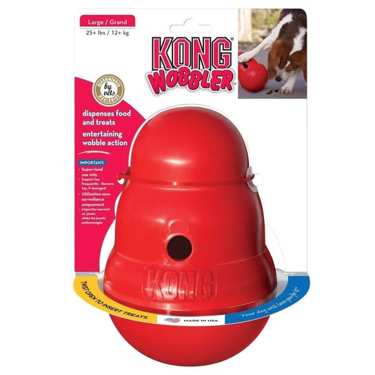 Zabawka na przysmaki KONG Wobbler, czarna, rozmiar S Kong
