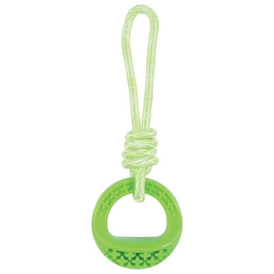 Zabawka okrągła ze sznurem dla psa ZOLUX Samba, zielona, 26 cm Zolux