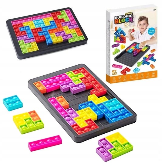 Zabawka Pop It Układanka Klocki Tetris Puzzle 3w1 Inna marka