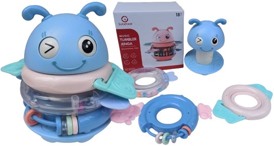 Zabawka Sensoryczna 6w1 SobeBear WAŃKA wstańka MUZYKA GRYZAK dla niemowląt PakaNiemowlaka