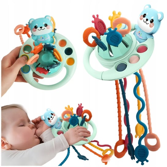 Zabawka Sensoryczna Gryzak Montessori Dla Niemowląt Linki Przyciski Sznurki Inna marka