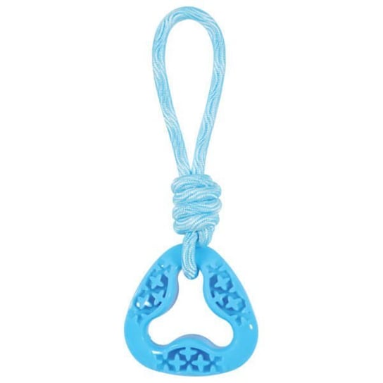 Zabawka trójkątna ze sznurem ZOLUX Samba, niebieska, 26 cm Zolux