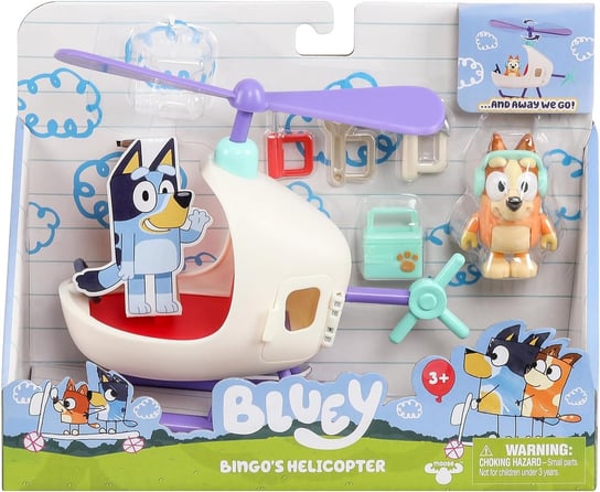 Zabawka z bajki Bluey Helikopter + figurka Bingo wysoka jakość wykonania idealne na prezent dla małych fanów Bluey Inna marka
