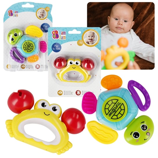 Zabawki niemowlęcy: grzechotka krabik + grzechotka żółwik Uniwersalny sarcia.eu