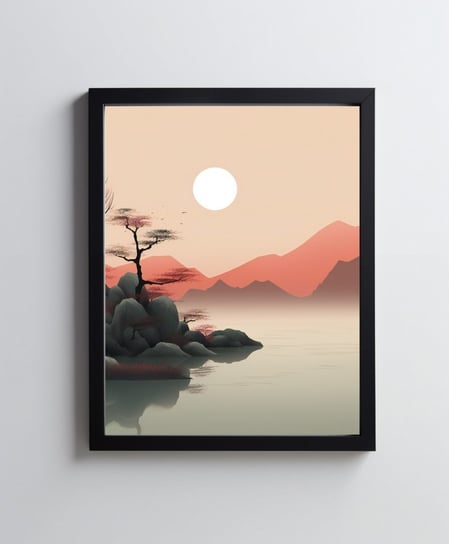 Zachód słońca nad jeziorem - 30x40 cm - Bez ramy Harmony Posters