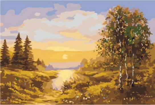 Zachód Słońca Przy Lesie - Malowanie Po Numerach 40 X 30 ArtOnly