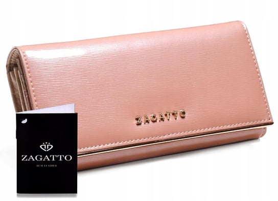 Zagatto, Portfel skórzany damski, różowy, ZG-160-SH PINK Zagatto