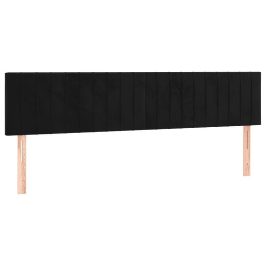 Zagłówek łóżka aksamitny czarny 180x78/88 cm - 2 s Zakito Europe