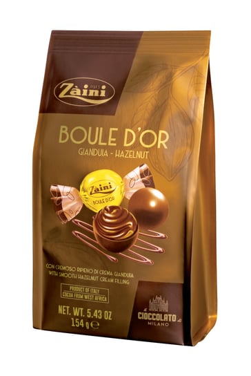 Zaini, praliny czekoladowe nadziewane Boule D'Or Gianduia, 154 g Zaini