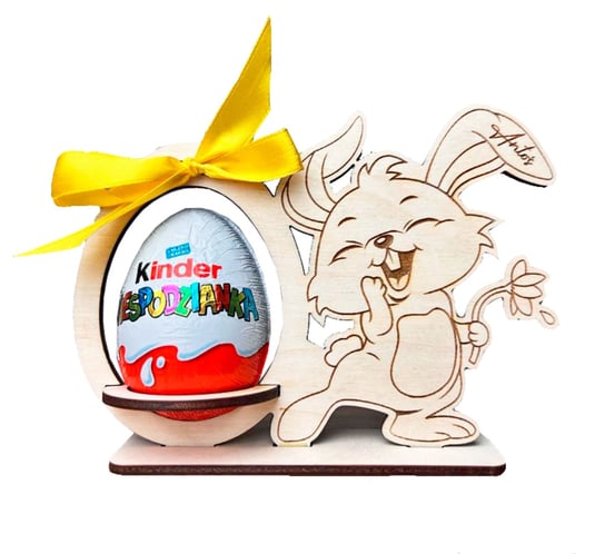 Zajączek Wielkanocy - stojak na jajko Kinder Niespodzianka lub zwykłe jajko. Grawer z imieniem lub nazwą firmy Inna marka