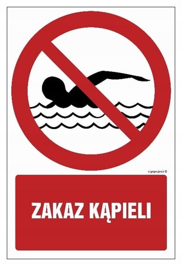 Zakaz kąpieli - znak 15 X 22,5 CM, PN - PŁYTA 1MM LIBRES POLSKA SP LIBRES