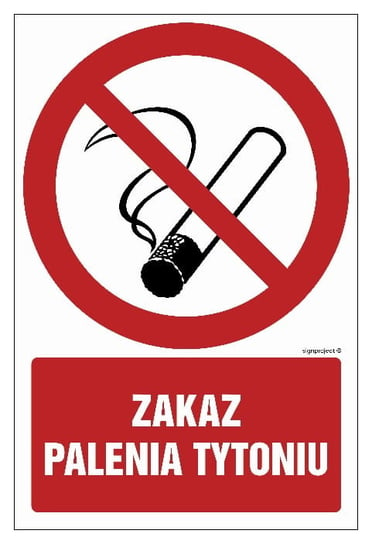 Zakaz Palenia Tytoniu - Tablica 15 X 22,5 Cm, Pn - Płyta Sztywna 1Mm Libres Polska Sp LIBRES