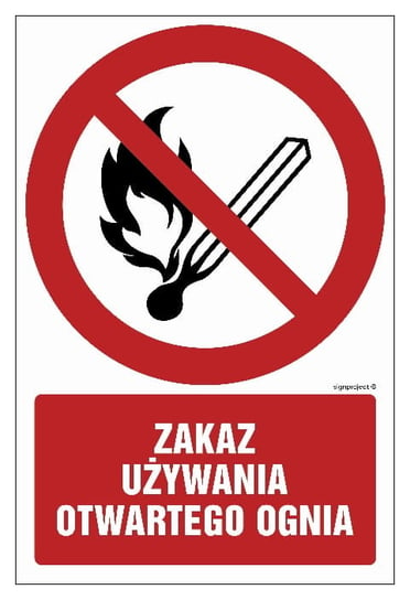 Zakaz Używania Otwartego Ognia  - Tablica 15 X 22,5 Cm, Pn - Płyta Pcv 1Mm Libres Polska Sp LIBRES