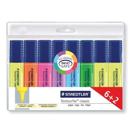 Zakeślacze Staedtler Textsurfer Classic, 8 sztuk Staedtler