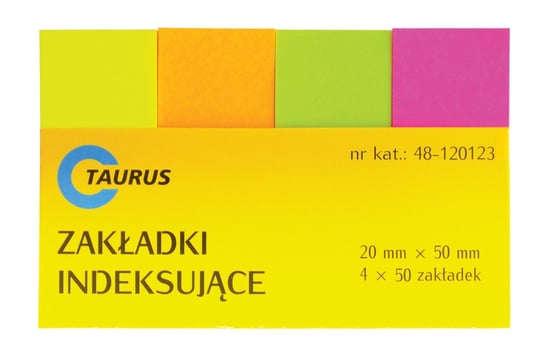 Zakładka Indeksująca Taurus  20X50Mm /4 X 50Szt/ 4 Kolory Taurus