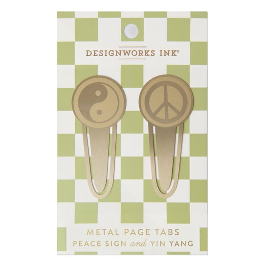 Zakładki do książek metalowe (2szt) - Peace + Yin-Yang | DESIGNWORKS INK Inna marka