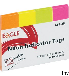 Zakładki Indeksujące Neon Papierowe 15X50 659-4N 150-1244 4Kol. Po 40K. Eagle